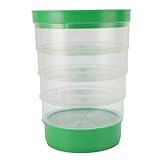 HELEVIA Runder, Stapelbarer Sprossenbehälter, Platzsparender Sprossenbehälter für die Küche aus Lebensmittelechtem Kunststoff, Modernes Design für Alfalfa-Weizengras