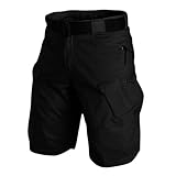 MOKBAY Men Shorts mit Taschen Arbeitsshorts Herren Camo Schwarz Große Größen Cargo Bermuda Shorts Arbeitshosen Herren-Cargohosen Work Sweathose Leichte Offerta Lampo Di Oggi XL