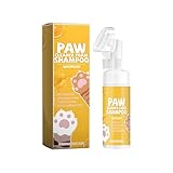 Hundepfotenwaschschaum – 100 Ml Hundefußwaschwasserloses Shampoo, Pfotenreiniger | Hundepfotenreiniger, Geruchskontrolle, Waschfußreiniger, Bürste, Katzenshampoo, Pfotenpflege, Haustierpfotenwaschscha