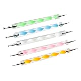 Dotting Pen, Nail Art Dotting Tools, Nail Art Skulptur Pen Dual Tip, Nail Art Zeichnung, Dotting Pen, für Nail Design, Marmorierwerkzeug, 5 Stück