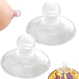 2-teilige Brustwarzensauger, durchsichtiger Brustwarzenkorrektor aus weichem Silikon, leicht zu reinigen für umgekehrten, flachen, schüchternen Druck. Verwenden Sie Sauger für Druck bei Tag und Nac
