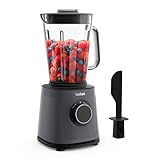 Tefal PerfectMix Essential Hochgeschwindigkeits-Standmixer, stufenlos einstellbare Geschwindigkeit, Pulsfunktion, abnehmbare Powelix-Klingen, hitzebeständiger 2 l Glasbehälter, 1200 W, Grau, BL771BF0