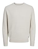 JACK&JONES Herren JCOWILDER Knit Crew Neck Strickpullover, Moonbeam, Large