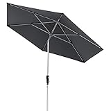 Doppler Aluminium Sonnenschirm SL-AZ 275, Knickbarer Sonnenschutz für Balkon oder Terrasse, Regenabweisend, Anthrazit, 275 cm