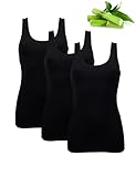 Basic Treasure 3er-Pack Unterhemden Damen, Spaghettiträger Top Damen, Premium Bambus Unterhemd Damen, Luftiges und dünnes (DE/NL/SE/PL, Alphanumerisch, XL, Regular, Regular, Schwarz | Tank Top)