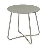 eSituro Beistelltisch rund, Balkontisch Gartentisch, Kaffeetisch Couchtisch Sofatisch Wohnzimmertisch, Kleiner Tisch für Wohnzimmer Balkon Terrasse Garten, aus Metall, φ48xH45 cm, Grau