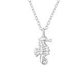 Laimons Mädchen Kinder-Halskette Kinderschmuck Anhänger Seepferd mit Kette 45cm matt glanz Glitzer Sterling Silber 925