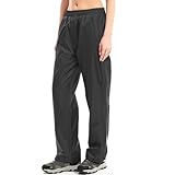 Yenwits Regenhose Damen Wasserdicht Atmungsaktiv Leicht Fahrrad Überziehhose Winddicht Wanderhose Outdoor Trekkinghose Arbeitshose(2090,Schwarz,M)