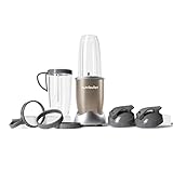 nutribullet Pro 900, Elektrischer Mixer, zerkleinerer, Smoothie Mixer, Multifunktionsmixer, 900w leistung, 2x 900ml Becher, champagner, NB910CP, Bundle mit 7 Zubehörteilen
