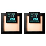 Maybelline New York Puder, Mattierend, porenverfeinernd und langanhaltend, Fit Me! Matte + Poreless, Nr. 120 Classic Ivory (Packung mit 2)