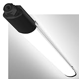 zemty Feuchtraumleuchte LED Röhre 60CM, 3000K/4000K/6500K 18W 1980LM LED Deckenleuchte, IP65 Wasserfest Schwarz Lichtleiste für Kellerlampe, Werkstattlampe, Küchenlampe, Badlampe
