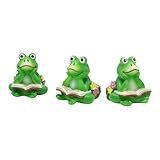 Zkydhbd 3pcs Harze Frösche Miniaturfiguren Landschaft Ornamente Töpfe Für Garten Terrassen Balkone Und Schreibtischregal Dekore