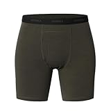 ACUSHLA Boxershorts aus Merinowolle für Herren – atmungsaktiv, weich, geruchshemmend, Basisschicht, Unterwäsche, lange Beine und Unterhosen, Grün (Army Green), Medium