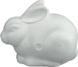 MCE-Commerce A390411 Styropor Hase sitzend 70x100x105 mm, Weiss