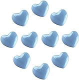 MIRILI Schrankschubladenknöpfe, Schrank -Türgriff, 10 -Set, Schublade und Griffe Herzform Keramikknöpfe for Schränke, Kinderkommode, Küchenschränke und Schränke, Rosa (Color : Blue)