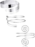 YADOCA 3 Stücke Oberarm Armbänder Für Frauen Einstellbare Oberarmmanschette Set Minimalistischen Boho Punk Spiralarm Armband Swirl Arm Armreif Set Verstellbaren