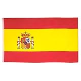 AZ FLAG - Flagge Spanien - 90x60 cm - Spanische Fahne 60 x 90 Cm Scheide Für Mast - Freiner Polyester Flaggen