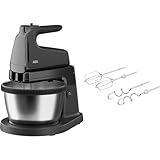 AEG ASM4B 5000 Series Standmixer - 500W Motor,5 Geschwindigkeitsstufen,Turbo-Funktion,2 Rührbesen,2 Knethaken,Spülmaschinenfest,34% recycelter Kunststoff,Zubehörstation,Granite Grey