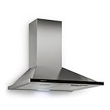 Klarstein Galina - Dunstabzugshaube, Abzugshaube, Wandabzugshaube, Abluft/Umluft, 3 Stufen, max. Abluftleistung: 350 m³/h, Acryl-Glas, Breite: 60 cm, Aluminium-Fettfilter, silber