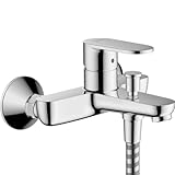 hansgrohe Vernis Blend - Badewannenarmatur Aufputz für 2 Verbraucher, Mischbatterie Badewanne mit Auslauf Länge 17,1 cm, Einhebelmischer Wanne, Chrom, 71440000