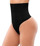 SIMIYA Bauchweg Unterhose Damen Miederhose,Hohe Taille Nahtlos Shapewear Bauch Weg Bauchkontrolle Unterwaesche Body Shaper Miederslips Figurformende Tanga Unterwäsche (Schwarz,XL)