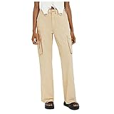 Damen Cargohose Multi-Pocket Baumwolle Casual Arbeit Sicherheit Leicht Taktische Wanderhose Camping Angeln Outdoor Ripstop Hose, beige, L