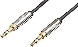 Amazon Basics Auxiliary Kabel, Stereo-Audiokabel, 3,5 mm-Klinkenstecker auf 3,5 mm-Klinkenstecker, 1.2 m, 2-er Pack, Schwarz