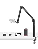 Professioneller Mikrofon Arm ULANZI LS24 Heavy Duty Studio Tisch Mikrofonständer mit 3/8' 5/8' Adapter, Microphone Stand für Game Streaming Podcast Broadcast, Tischstativ für Kamera Handy