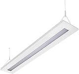 ELG Leuchten LED Pendelleuchte 64 Watt COB 4000K 6000lm 160cm Mikroprismatische Abdeckung direkter/indirekter Lichtanteil Büroleuchte Arbeitsplatzleuchte Schreibtischleuchte Hängeleuchte Designleuchte