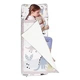 Schlafsack Kinder mit Kissen Decke Reißverschluss 115x47cm Kinderschlafsack für Jungen Mädchen Weich Warm Faltbare Kinderschlafsack Baumwolle für Kindertagesstätte Kindergarten Indoor Camping (Stil 2)