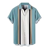 Kurzarmhemd Herren Sommer, Hemd Herren Revers,Sommerhemd Herren Kurzarm mit Aufdruck Mode Casual Freizeithemd Knopfleiste Strickjacke Hemden Leichte Bequeme Freizeithemd Strandhemd Urlaub Shirt