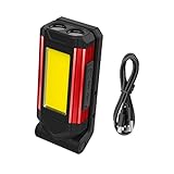 BESTonZON funktionierende Garagenbeleuchtung verzinkter Pflanzkübel geführte magnetische Flutlichter Campinglaterne arbeitsleuchte Campinglicht Außenlampe Blendung Campingbeleuchtung ABS rot