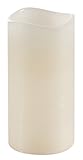 Flower Power Schlaraffenland LED Kerze MEDIA mittel | 10x20 cm | Echtwachs| Creme | led kerzen | led kerzen flackernde flamme | led kerzen mit timer | Batteriebetrieben