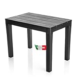 BigDean Garten Beistelltisch in Schwarz – wetterfester...