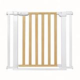 Kinderkraft Lock&GO Treppenschutzgitter Ohne Bohren, Türschutzgitter, Kinderschutzgitter, von 75 bis 103 cm, 90 Grad öffnen, doppelte Verriegelung, Holz