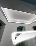 LED-Profil für den Innenbereich für Decken und Kronen, Aluminium-Diffusor verbessert indirekte Beleuchtung, ideal für Theater, Schrank und Schrank, lineare LED-Streifen