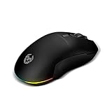 KROM KOMET - Kabellose RGB-Gaming-Maus, optischer Präzisionssensor Pixart PMW 3212, 8 Tasten, 5 DPI-Stufen bis 2400, kabelloser 2,4-GHz-Empfänger inklusive, USB, schwarz