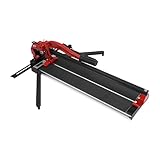 Fyssnn Fliesenschneider 600mm/1200mm Manuell - Mit Infrarot & Präzisions-Skalen & 180° Drehbeinen Präzise Schnitte Flisenschneidmaschine Ideal für DIY, Bau, Fliesenleger Werkzeug (Rot, 600mm)