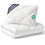 Baby Bettdecke und Kissen Kinderdecke 90x120 cm - Kinderbettdecke Kinder Bettdecken Set und Decke für Kleinkind Babybett Mikrofaser Weiß Oeko-Tex-Zertifikat 90 x 120