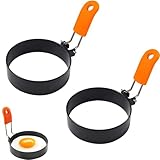 pcsfoe 2 Stück Spiegeleiform,Spiegeleierformen Für Die Pfanne,Spiegeleier Form Für Pfanne,Eierform,Spiegeleier Form Ring,Eierformer Spiegelei,Pochierte Eier Form Für Pfannkuchen (Orange)