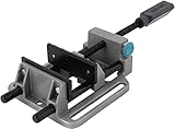wolfcraft Universal-Schraubstock 100 mm - mit Schnellverstellung - Spannbacke Profi mit V-Nuten - für Bohrständer und Werkbänke - Spannkraft 200 kg, Spannweite 100 mm Backenbreite 100 mm - 3410000