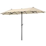 Schneider Sonnenschirm Salerno, natur, 320 x 150 cm, rechteckig, 746-02,Gestell Stahl, Bespannung Polyester, 8,2 Kg