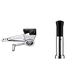 WMF Gourmet Parmesanreibe Kurbel 18 cm, Parmesanmühle & Top Tools Muskatmühle 16,5 cm, Muskatnuss Mühle mit Aufbewahrungsfach, Cromargan Edelstahl, Kunststoff