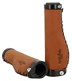 Gusti Echtes Leder - Phil A. Leder Lenkergriff Fahrradgriff Ledergriff Braun Leder Metallring Schwarz