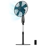 Cecotec Standventilator EnergySilence 560 Max Smart 45 W, 16 Zoll Durchmesser, 5 Flügel, 12-Stunden-Timer, LED-Bildschirm, Touch-Steuerung, 3 Geschwindigkeiten, Automatische Oszillation