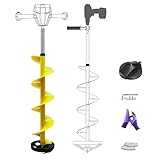 LONGRUN Eisbohrer, 8 Zoll Eisbohrer Erdbohrer mit...