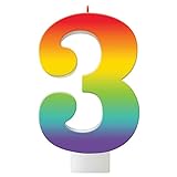 #3 Regenbogen-Geburtstagskerze, 1 Stück
