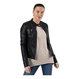 ONLY Damen Biker Kunstleder Jacke Langarm Shacket Übergangs Blazer PU Coated Shirt ONLBANDIT, Farben:Schwarz, Größe:38