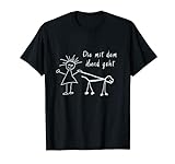 Die mit dem Hund geht - T-Shirt Spruch für Frauchen