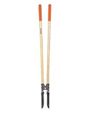 VEVOR Erdlochausheber 146cm, robuster Erdlochheber mit Holzgriff, Handbagger mit Skalenmarkierungen und Metallklinge, Pfostenlochspaten-Werkzeug zum Graben von Gartenarbeiten im Freien